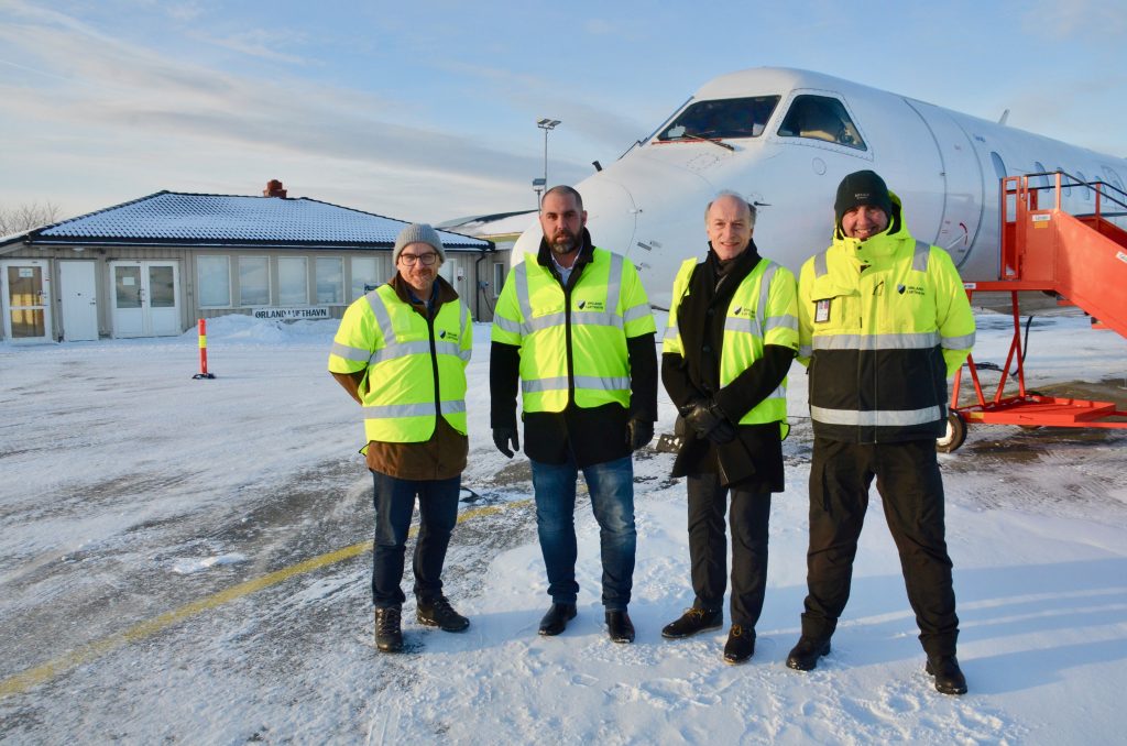 Ledelse i AirLeap med lufthavnsjef og næringssjef i Ørland